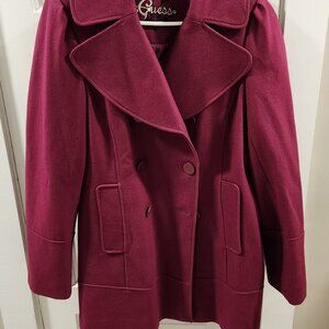 Women's Guess Wool Peacoat - Pink - L